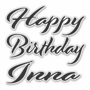 Inna Nom Prénom Anniversaire de Black Sticker