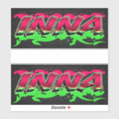 Inna Prénom Nom Graffiti Autocollants (Feuille)