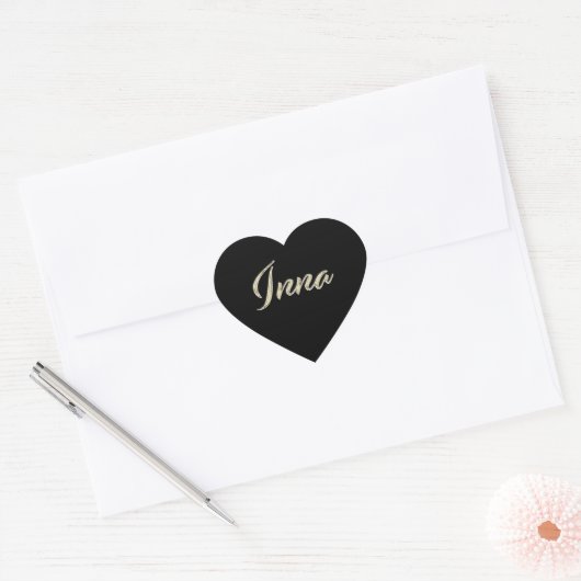 Inna white gold Handwriting Autocollant coeur (Enveloppe)