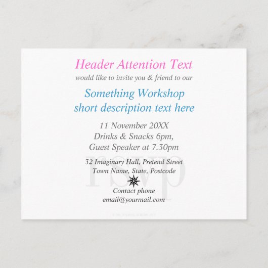 Inner Beauty Goddess Workshop Uitnodiging sjabloon (Achterkant)