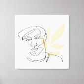 Inner Bloom – Botanical Line Art Portrait Canvas Afdruk (Voorkant)