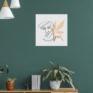 Inner Bloom – Botanische Lijnkunst Portret Poster