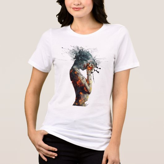Inner Fire Abstract Art T-shirt – Emotional Expres (Voorkant)