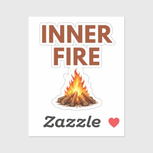Inner Fire Minimal Flame Vinyl Sticker (Feuille)