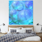 Inner Flow VI - Aqua & Azure Galaxy Canvas Afdruk (Insitu (Slaapkamer))