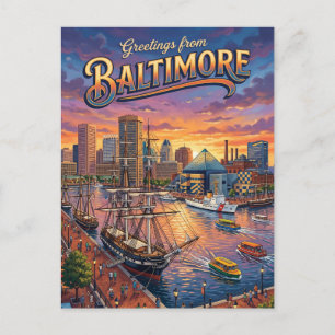 Inner Harbor, Baltimore VS Briefkaart