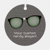 Inner Nerd grappige bril - aangepaste beide kanten Metalen Ornament (Voorkant)