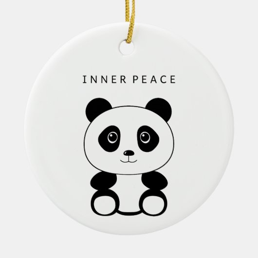 Inner Peace Panda Keramisch Ornament (Voorkant)
