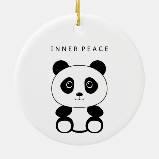 Inner Peace Panda Keramisch Ornament (Achterkant)