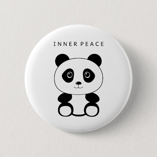 Inner Peace Panda Ronde Button 5,7 Cm (Voorkant)