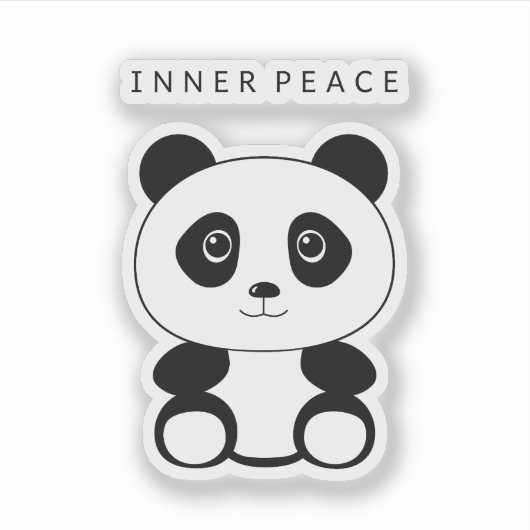 Inner Peace Panda Sticker (Voorkant)