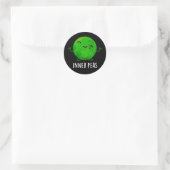 Inner Peas Funny Meditating Pea Pun Dark BG Ronde Sticker (Tas)