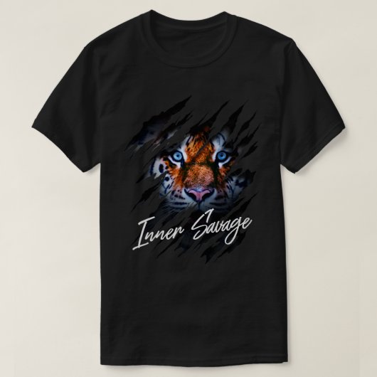 Inner Savage Tijger Klauw Wilde Wilde Grote Kat T-shirt (Design voorkant)