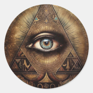 Innerlijke Oracle   Derde Oog Ontwerp Ronde Sticker