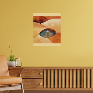 Innerlijke Stilte – Abstracte Lotus Meditatie Kuns Poster