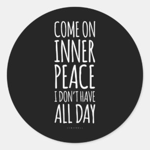 Innerlijke Vrede Meditatie Yoga Fan Geschenk. Grap Ronde Sticker
