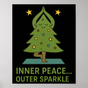 Innerlijke Vrede Uitwendige Glans Lieve Yoga Kerst Poster