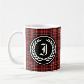 Innes Clan Red Tartan Monogram Koffiemok (Links)