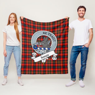 Innes Modern Clan Badge Tartan Schotlandse ruit Fleece Deken
