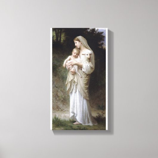 Innocence Madona Baby Lamb bouguereau Canvas Afdruk (Voorkant)