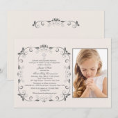 Innocence Square Photo Invitation Kaart (Voorkant / Achterkant)