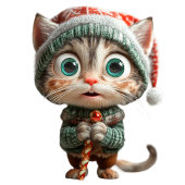 Innocent Chat Noël Elf Ornement en céramique