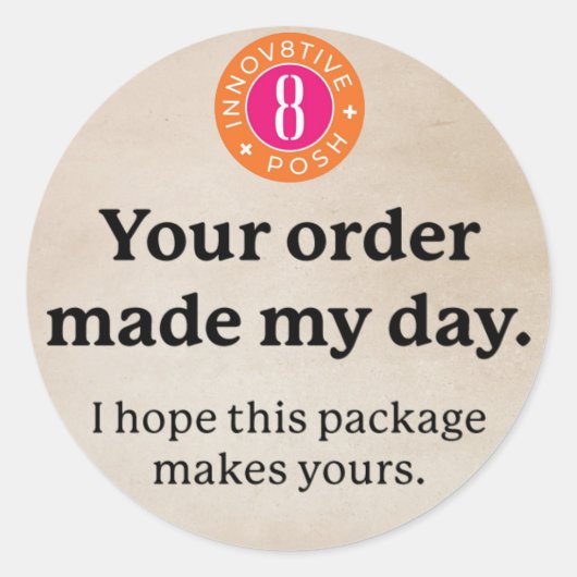 Innov8tive Posh uw bestelling sticker (Voorkant)
