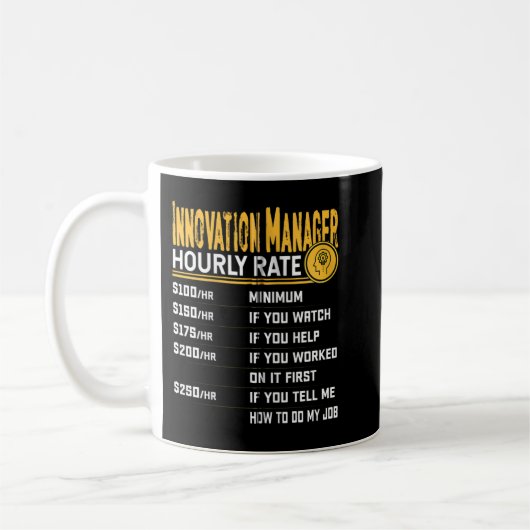 Innovation Manager Uurly Rate - Funny Innovation Koffiemok (Links)
