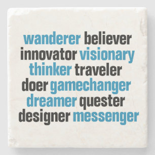 Innovator Gamechanger Visionary Dreamweaver Label  Stenen Onderzetter