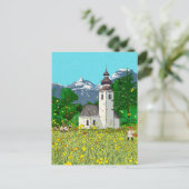 Innsbruck Austria Landscape Whimsical Art Briefkaart (Staand voorkant)