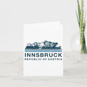 Innsbruck Austria Mountains Austrian Skiing Vintag Kaart