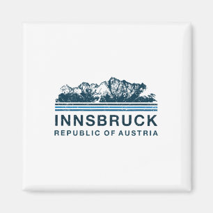 Innsbruck Austria Mountains Austrian Skiing Vintag Magneet