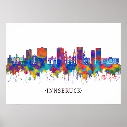 Innsbruck Austria Skyline Poster (Voorkant)