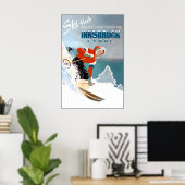 Innsbruck Austria Travel Poster Snow Ski Kerwendel (Bureau à domicile)