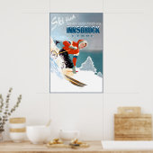 Innsbruck Austria Travel Poster Snow Ski Kerwendel (Cuisine)