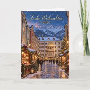 Innsbruck Goldenes Dachl Prettig Kerstfeest Feestdagen Kaart