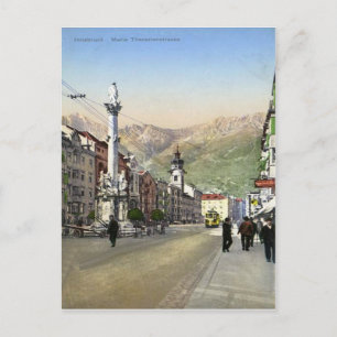 Innsbruck, Maria Theresa Strasse, Tram Briefkaart