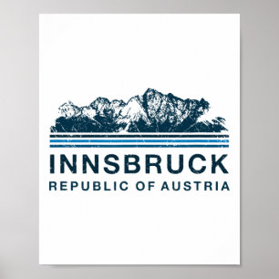 Innsbruck Oostenrijk Bergen Oostenrijks Skien Kled Poster