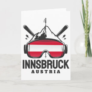 Innsbruck Oostenrijk Skigebied Retro Skien Kaart