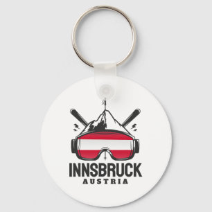 Innsbruck Oostenrijk Skigebied Retro Skien Sleutelhanger