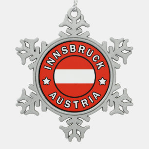 Innsbruck Oostenrijk Tin Sneeuwvlok Ornament