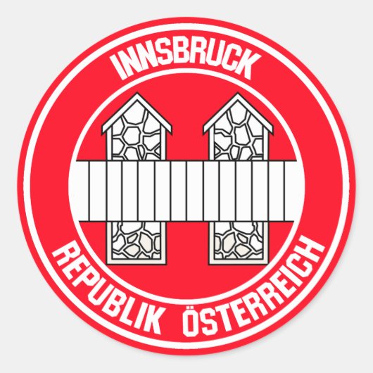Innsbruck Round Emblem Ronde Sticker (Voorkant)