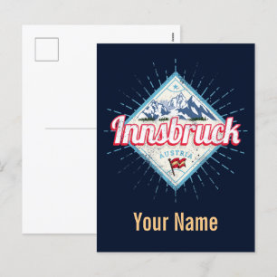 Innsbruck Tyrol Austria Retro Alps  Feestdagenkaart