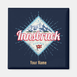 Innsbruck Tyrol Austria Retro Alps  Magneet