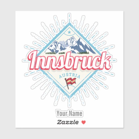 Innsbruck Tyrol Austria Retro Alps  Sticker (Vel)