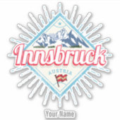 Innsbruck Tyrol Austria Retro Alps  Sticker (Voorkant)