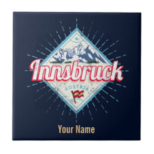 Innsbruck Tyrol Austria Retro Alps Tegeltje