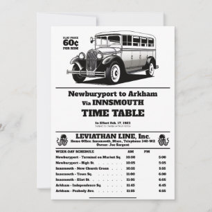 Innsmouth Bus Schedule Joe Sargent Kaart