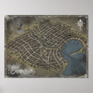 Innsmouth kaart, Lovecraft wereld Poster