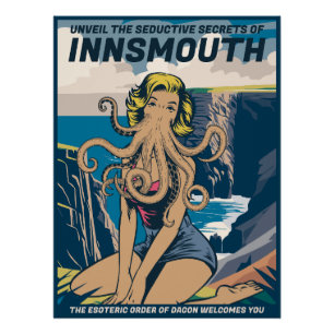 Innsmouth Pin-up Cthulhu Travel Poster Lovecraft Perfect Poster